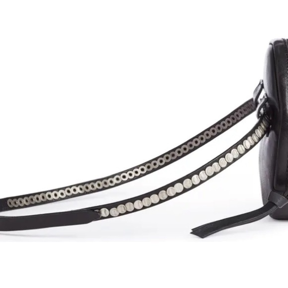 Frye Black Leather Studded Circle Crossbody Bag - Picture 4 of 11